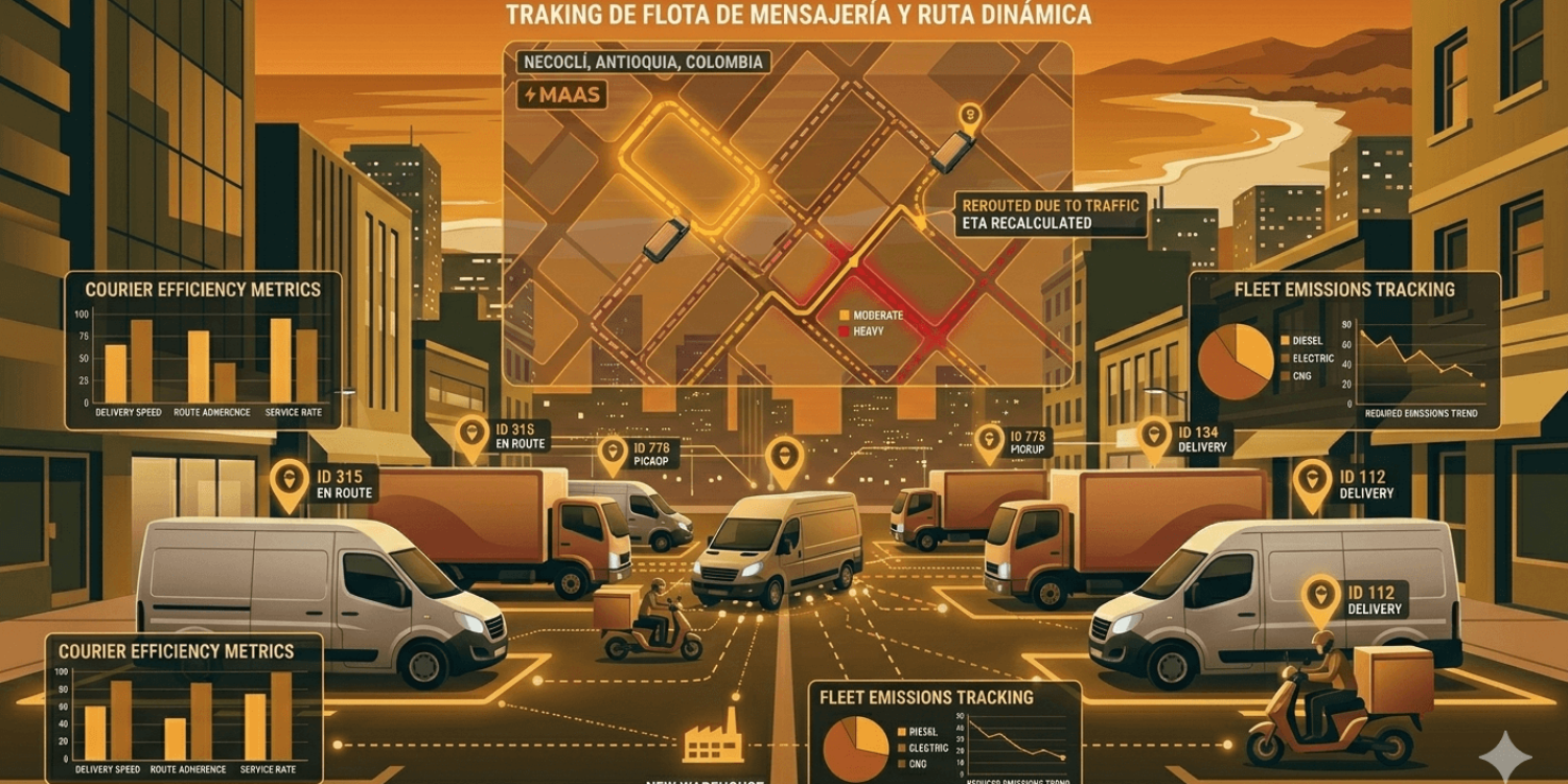 Courier fleet tracking and dynamic routing - IA